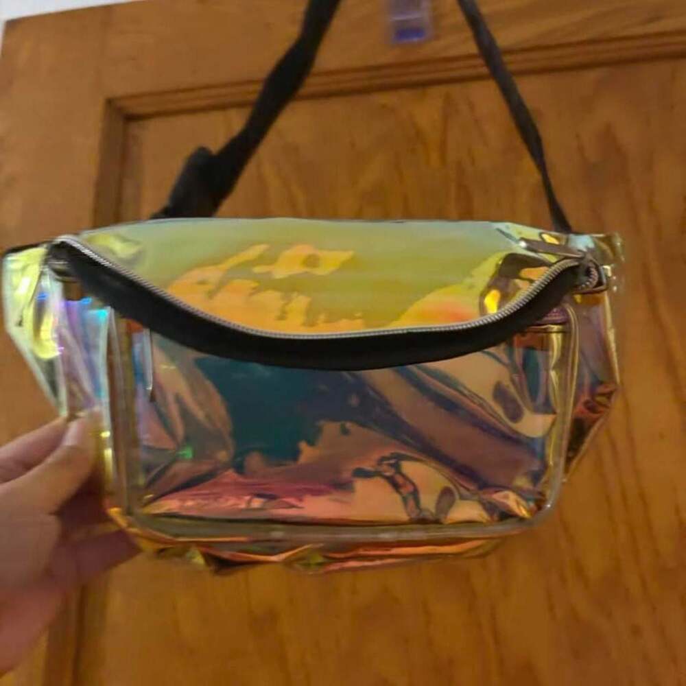 Holographic Iridescent Clear Crossbody Festival Belt Bag